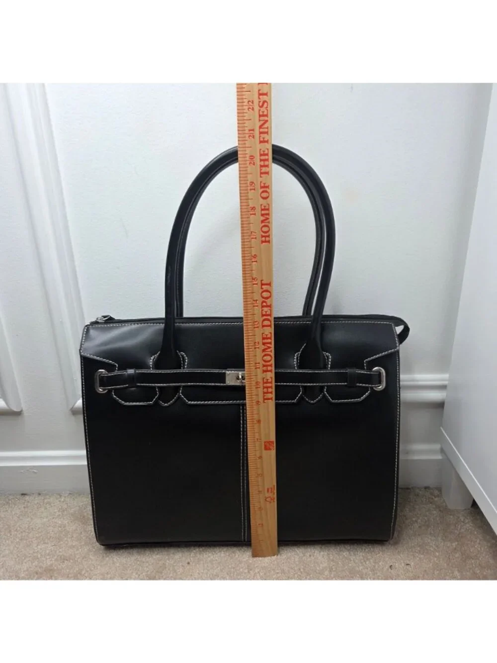 Wilsons Leather Black Laptop Bag Shoulder Bag Top Handle Women's